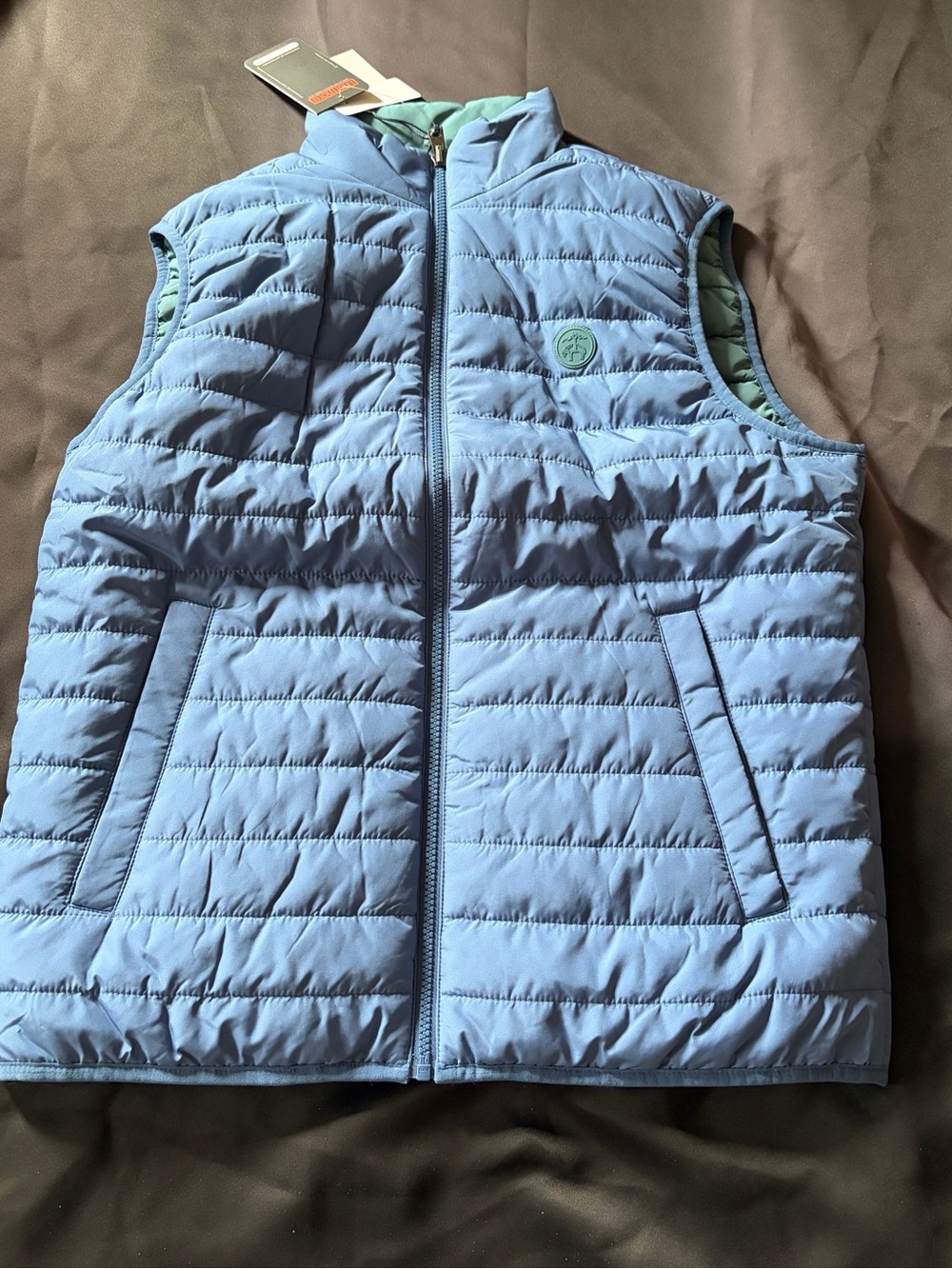 NWT Brooks Brothers  Quilted Puffer Jacket Light Blue Size Medium